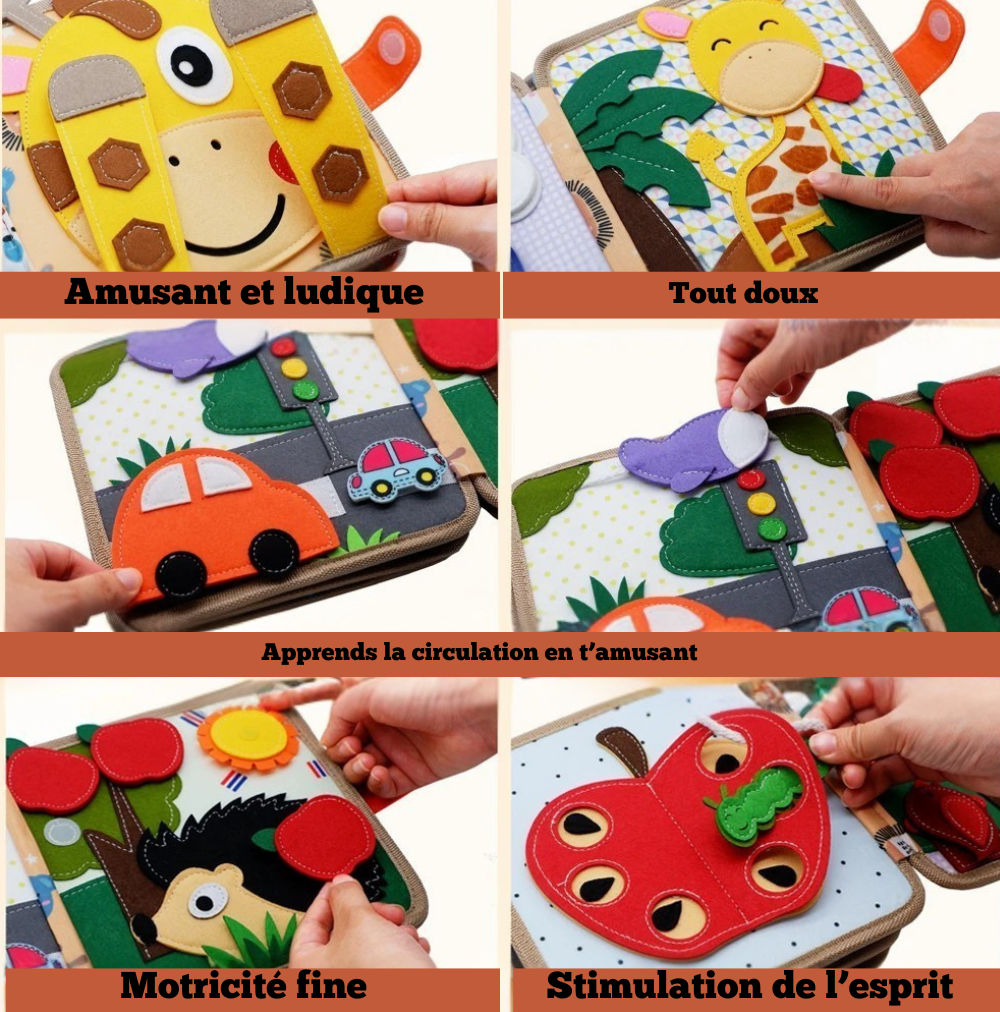 Jouet d’éveil pour bébé  Livre en tissu 3D « Girafe »