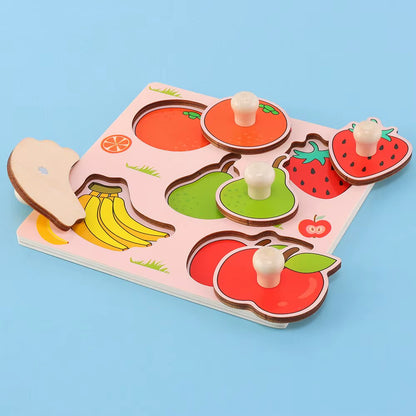 Baby Montessori Early Education Scratch Board Toy Hand Development Fruit Cognitive Puzzle for Children Educational Play